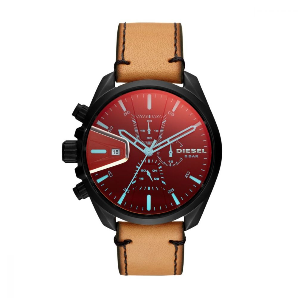 Men's MS9 Black Round Leather Watch