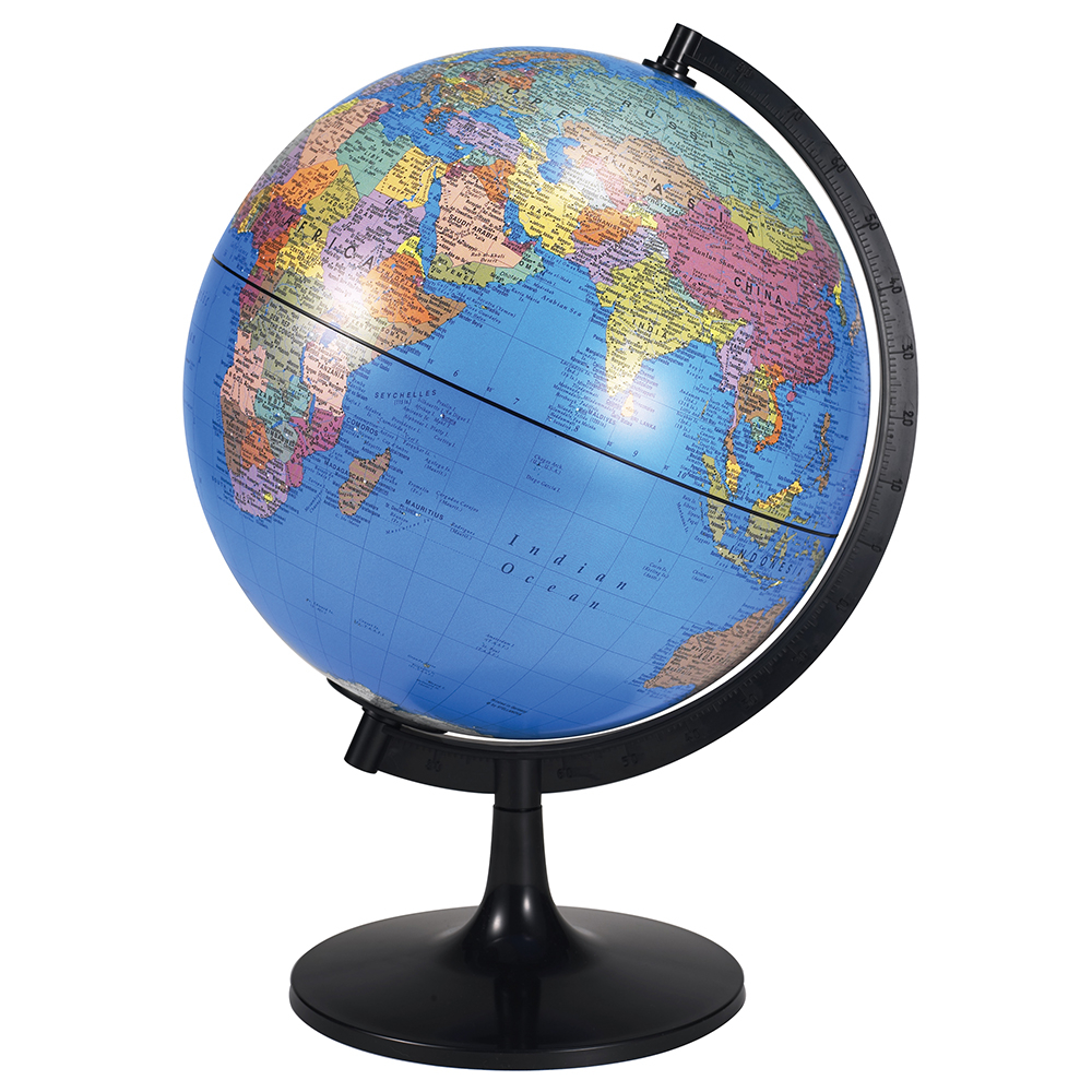 28cm Political World Globe with Sturdy Base