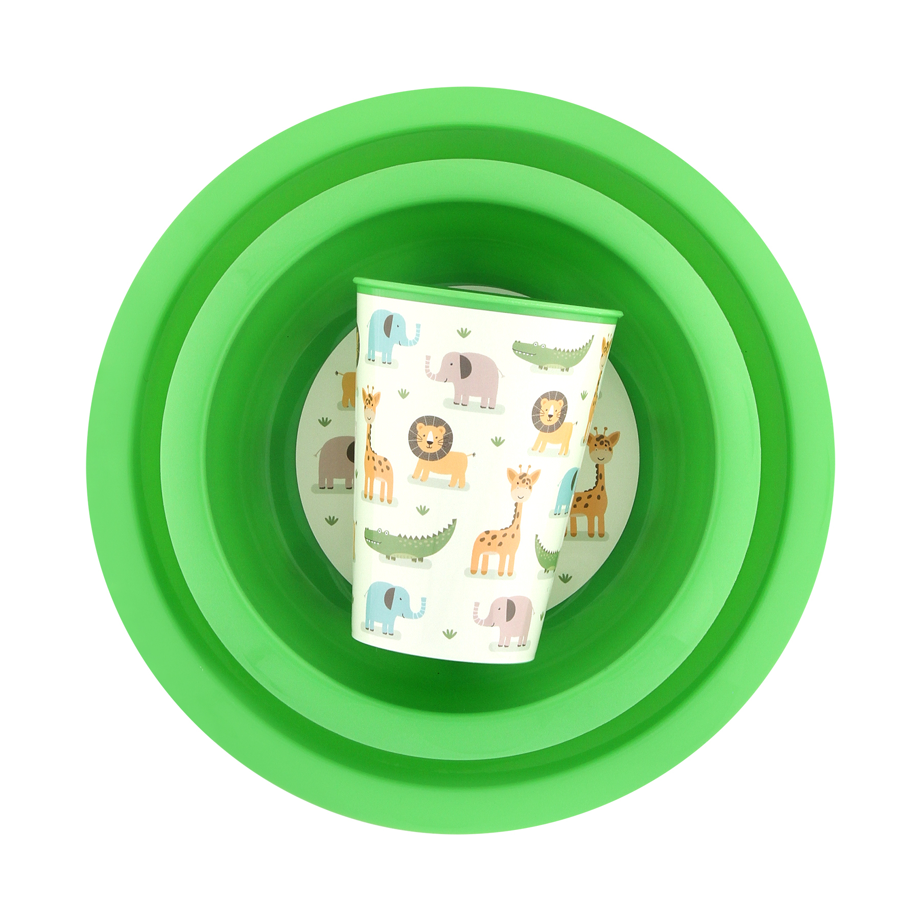 Kiddies Animated Plate, Bowl and Tumbler Set