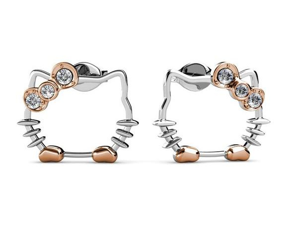 Hello Kitty Earrings with Swarovski® Crystals