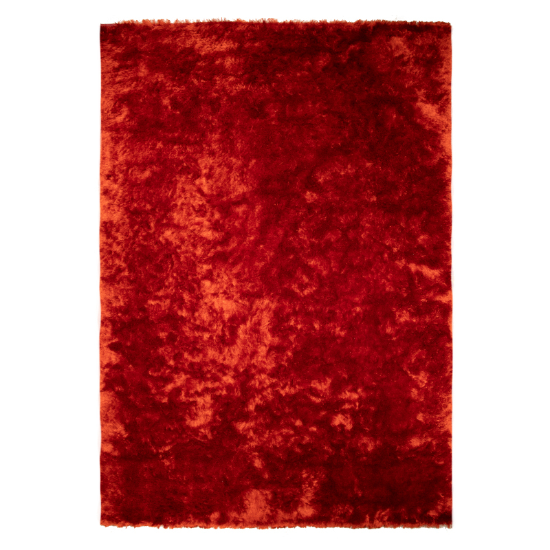 Super Fine Handmade Red Lush Polyester Shaggy Carpet