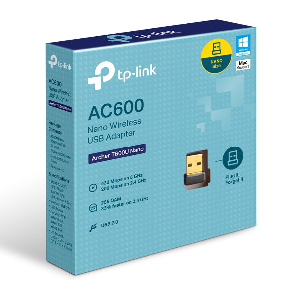 AC600 Nano Wireless USB Adapter (Model: Archer T600U Nano)