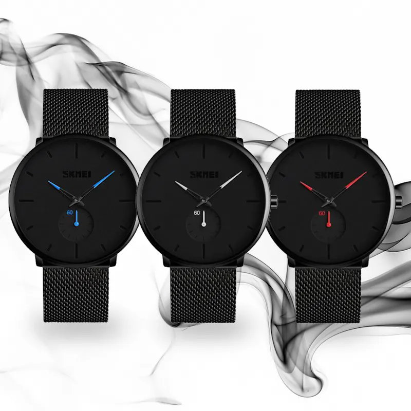 Men's Ultra Thin Classic Mesh Steel Quartz Space Black Watch Men's Ultra Thin Classic Mesh Steel Quartz Space Black Watch