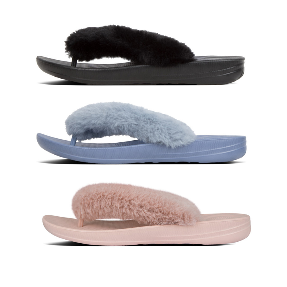 Ladies iQushion Fluffy Ergonomic Flip-Flops
