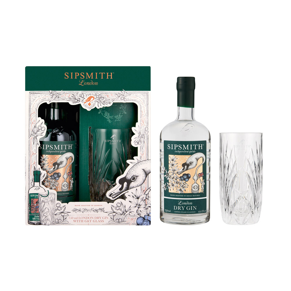 750ml London Dry Gin Single Glass Pack