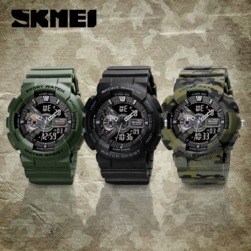 Men's Shock Resistant Dual Time Sports Watch