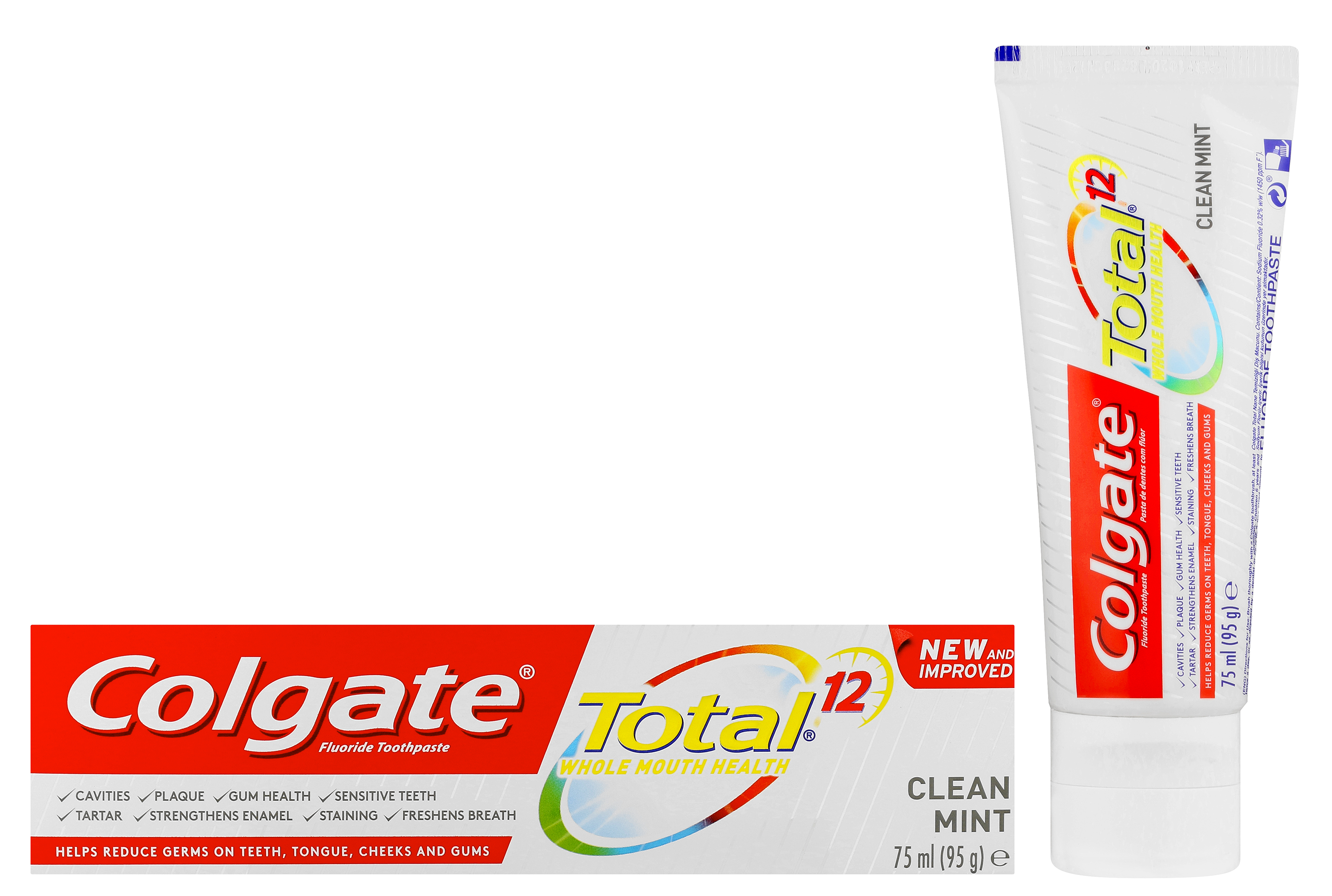 Pack of 6 75ml Total 12 Clean Mint Multi- Benefit Toothpastes