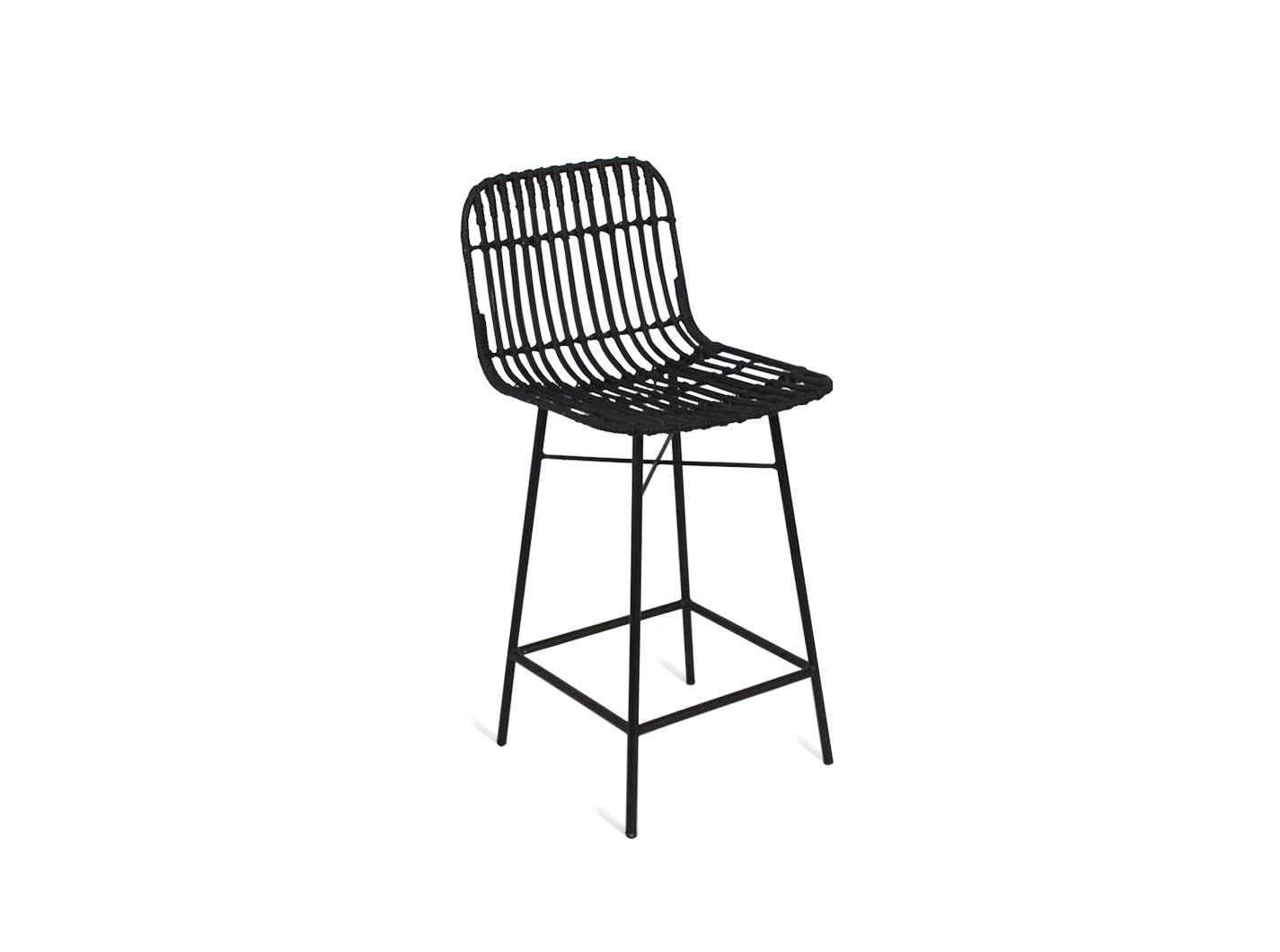 Black Rattan Bar Chair