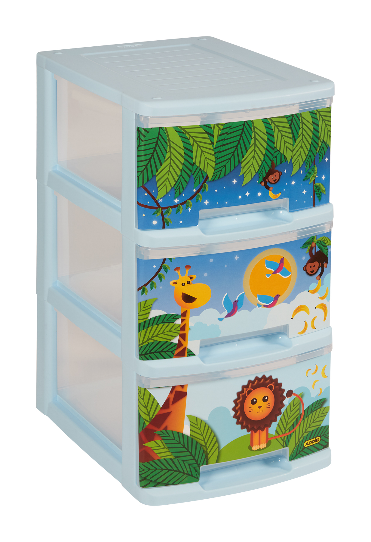 3 Drawer Deco Safari Slim Line Storage