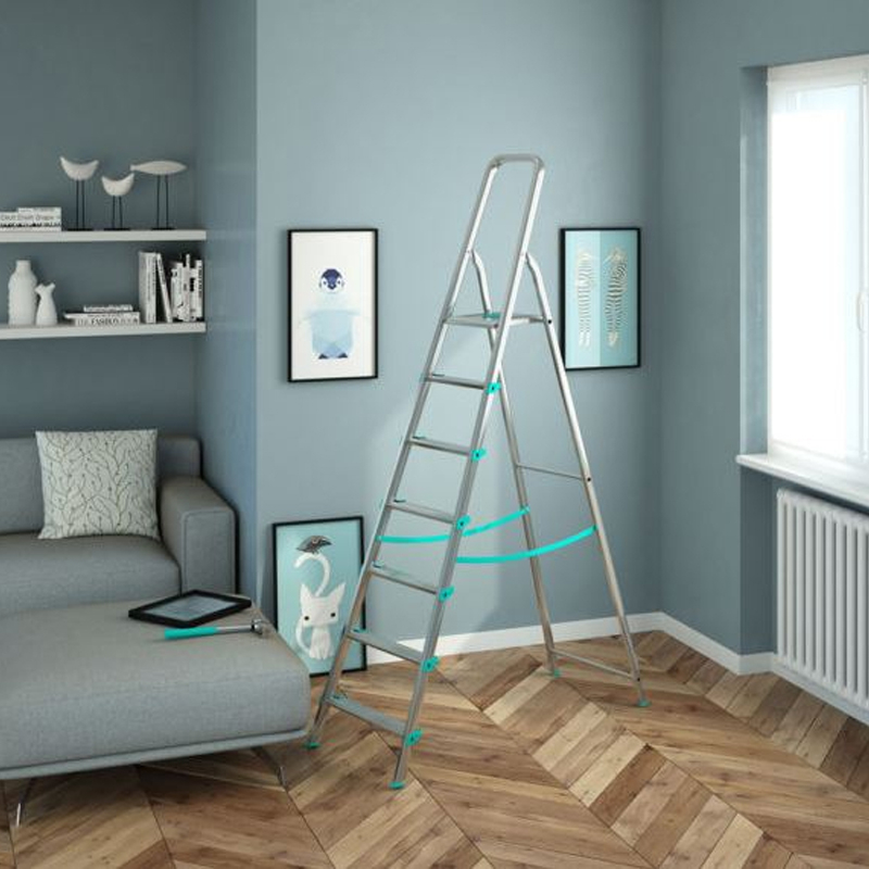 7-Step Anti-Slippery Wide Platform Alumium Ladder