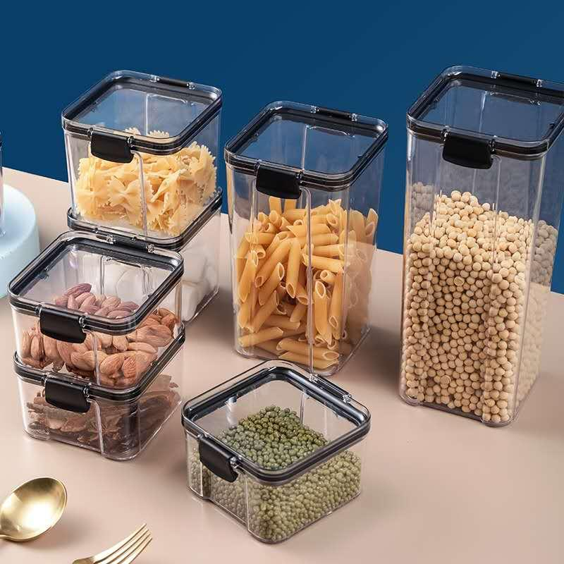 Set of 4 Airtight Clip Seal Stackable Storage Containers