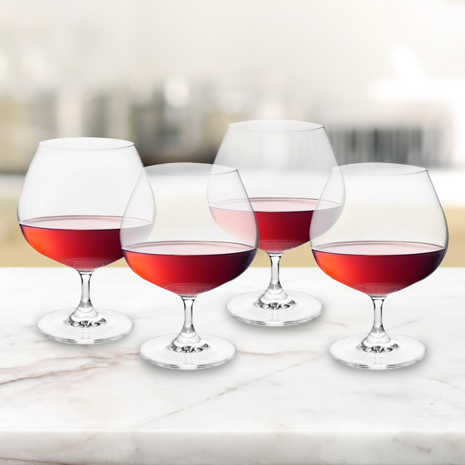 Set of 4 670ml Cognac Glasses