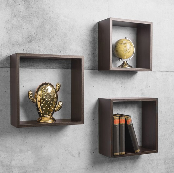 3 Piece Floating Cube Shelves