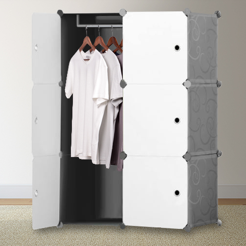 DIY 6 Cube Storage Organizer Portable Closet Wardrobe Design