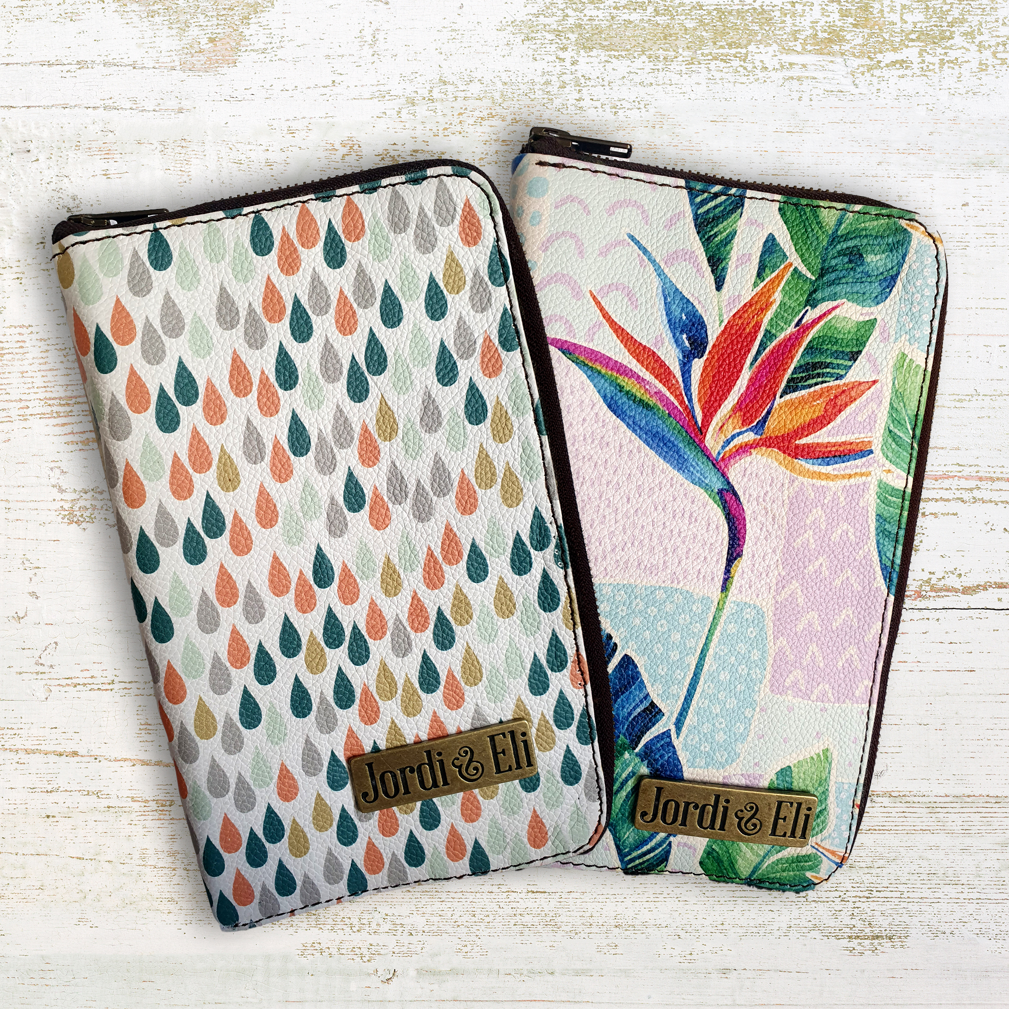 Printed Leather Travel Purse