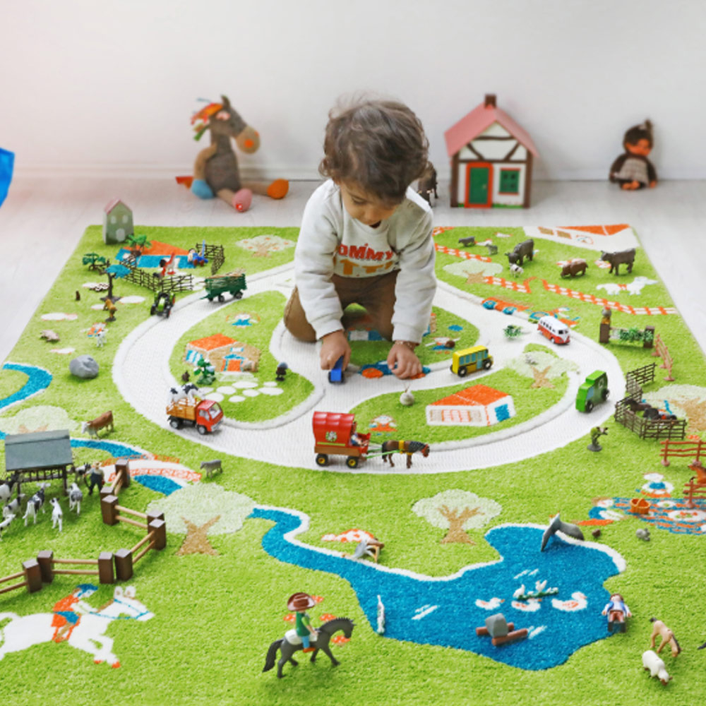 3D Children's Play Time Farm Carpet