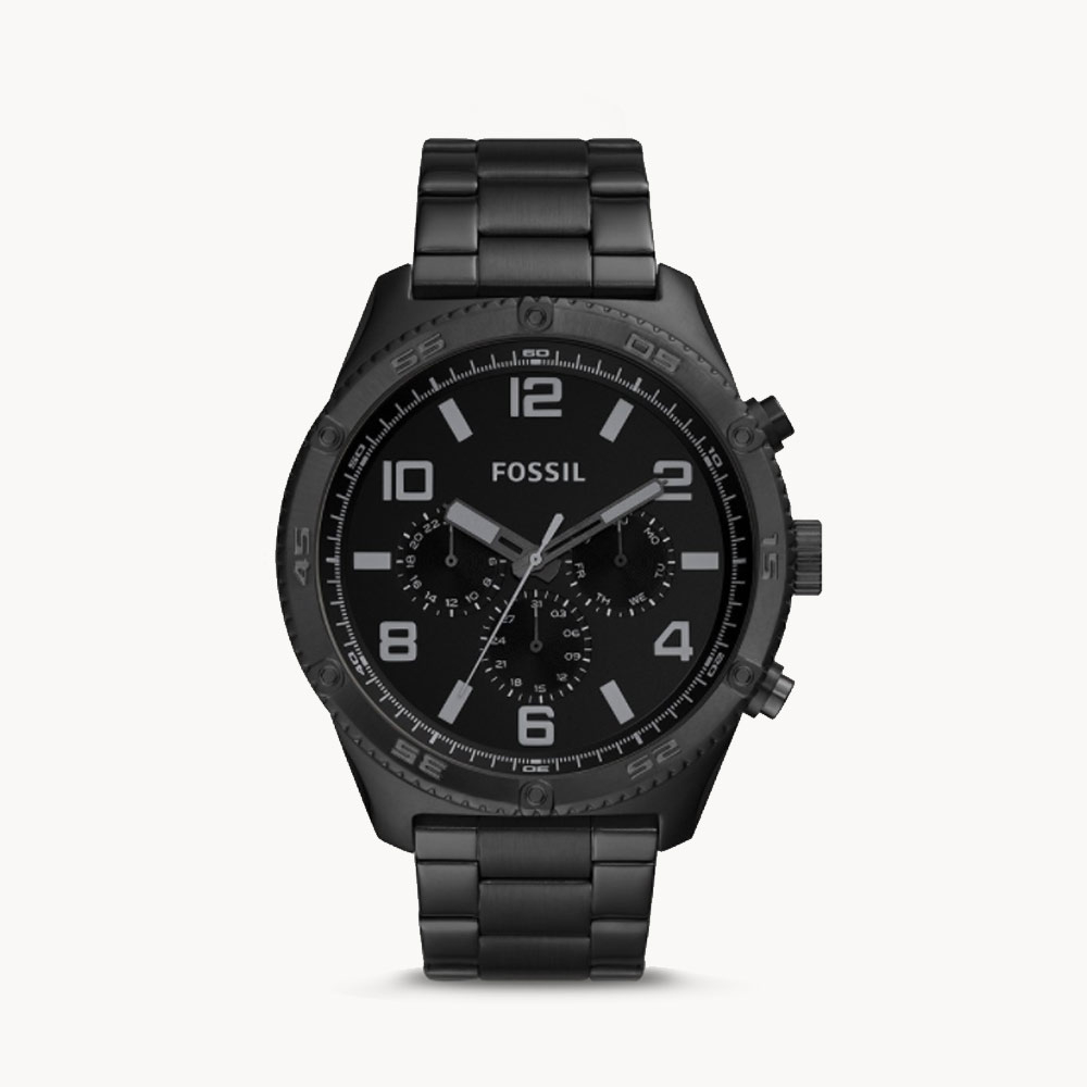 Men's Brox Multifunction Black Stainless Steel Watch