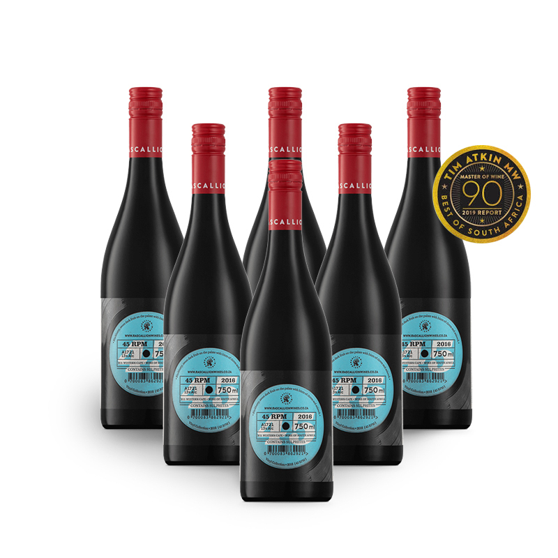 45 RPM Red blend 2016 (R83.16 Per Bottle, 6 Bottles)