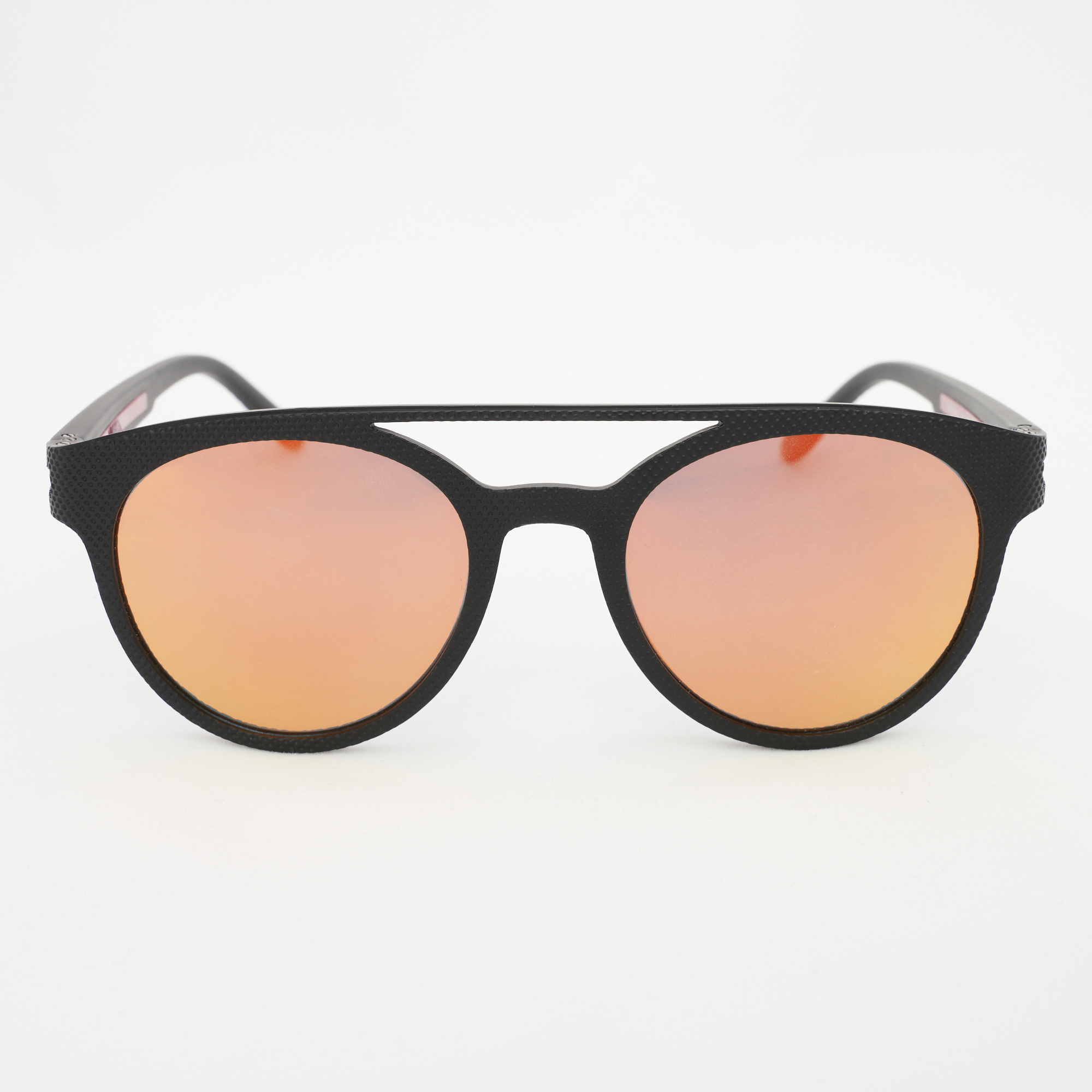Black with orange mirror lens