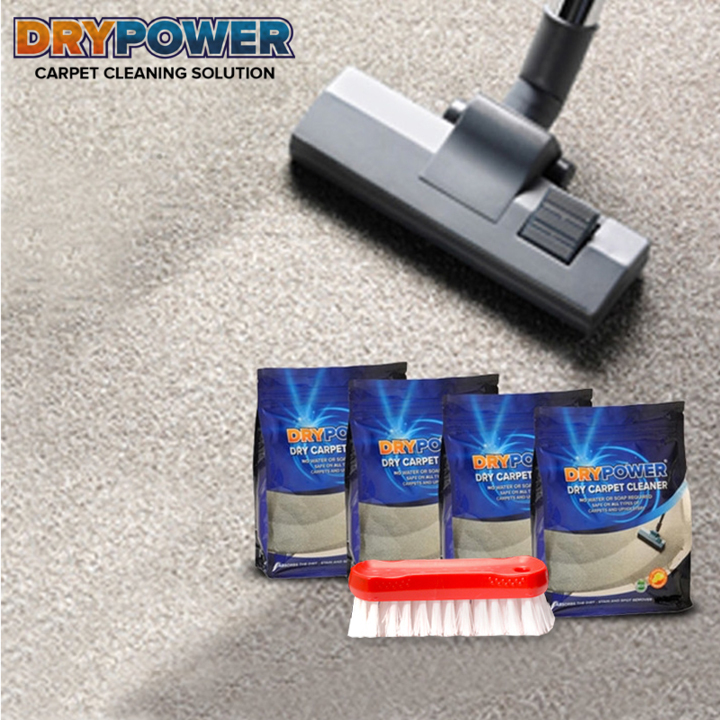 Pack of 4 500g Dry Carpet Cleaner With Scrubbing Brush