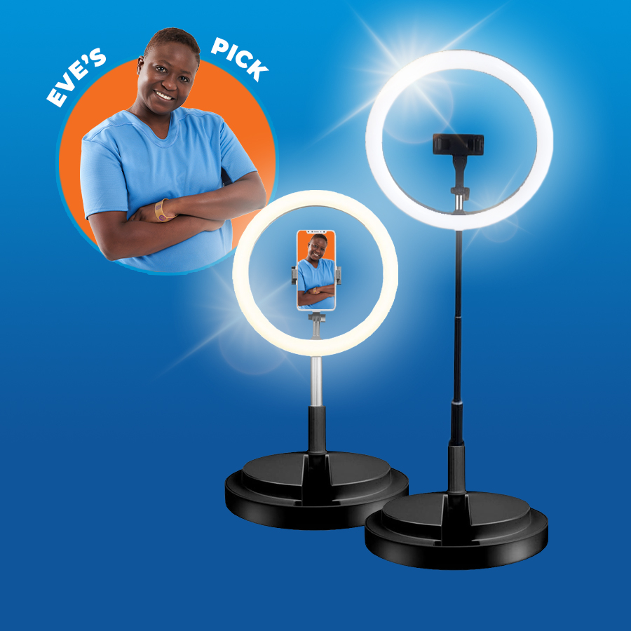 25cm Collapsible Multiple-Mode LED Ring Light with Telescopic Stand