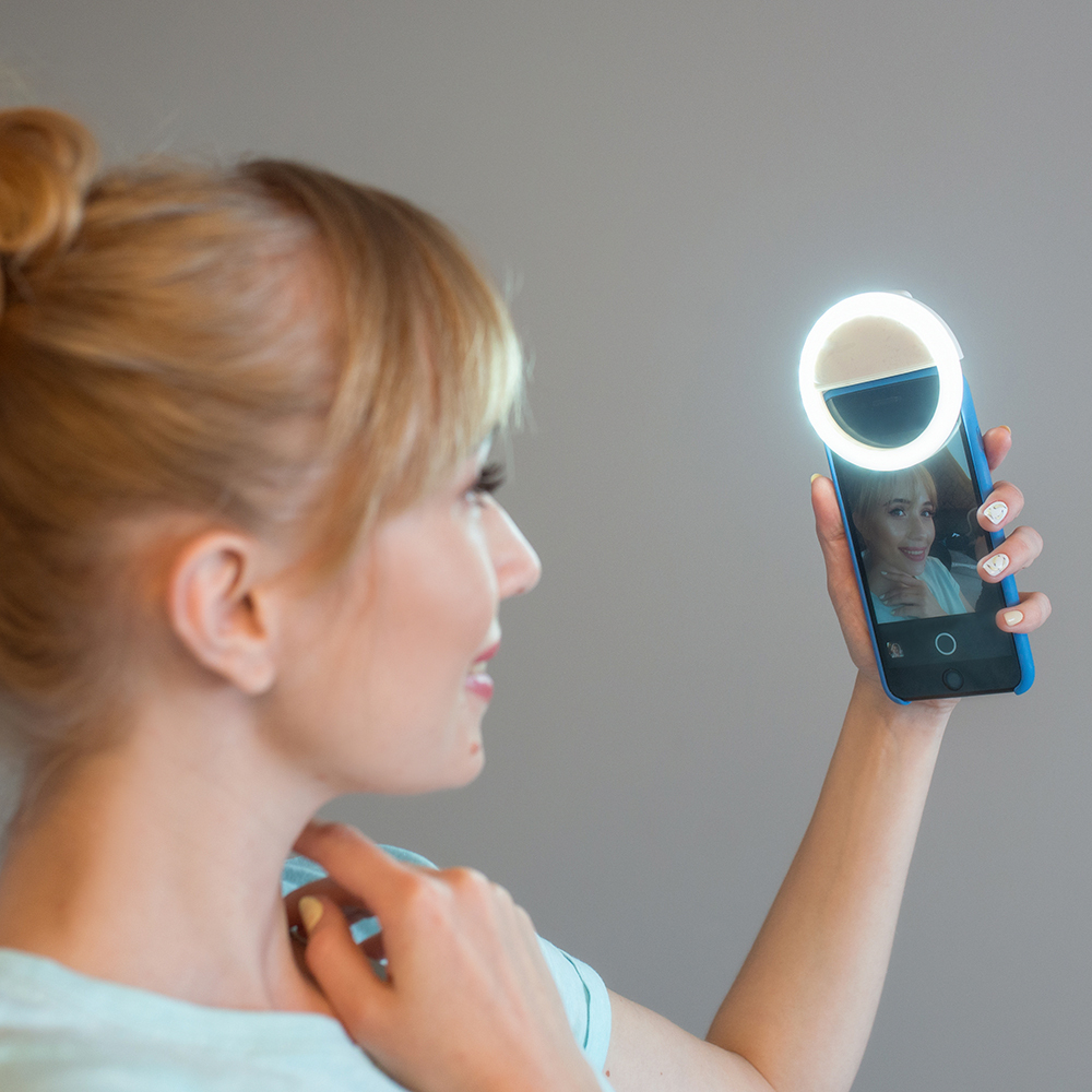 Rechargeable Portable Clip-On Led Selfie Ring Light