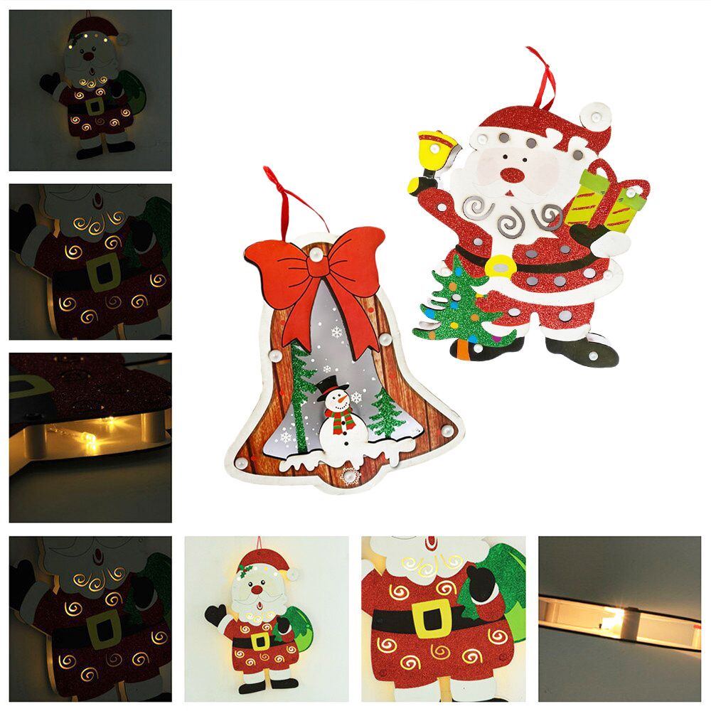 Set of 2 Light-Up 3D Hanging Christmas Decorations