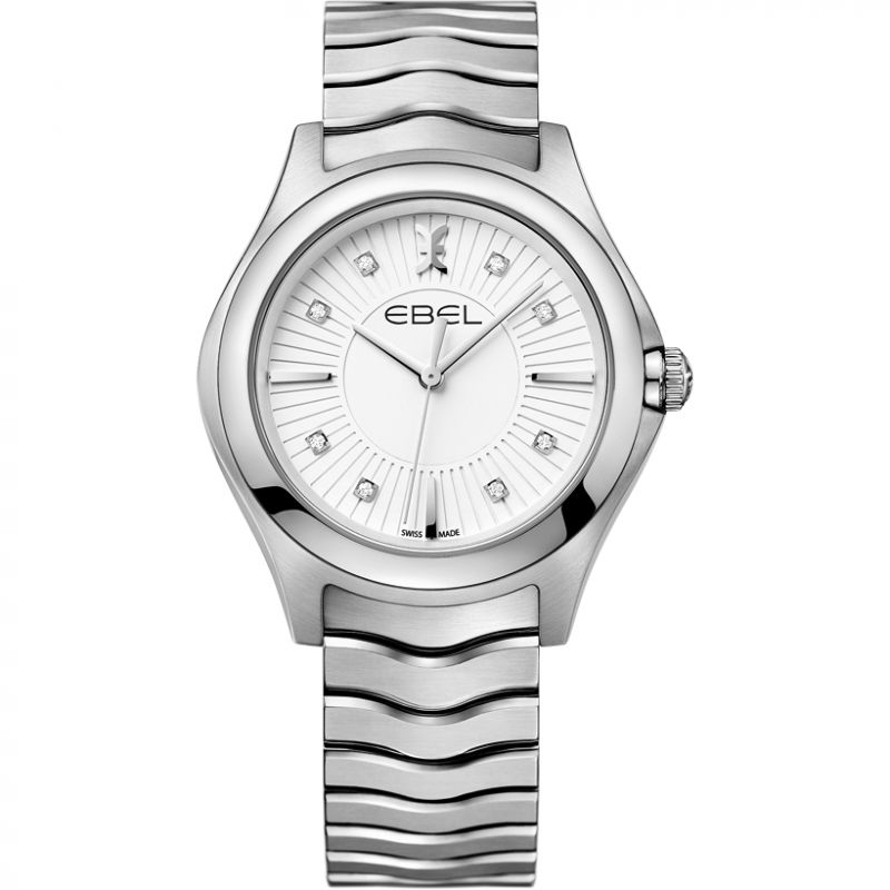 Ladies Classic Grande Wave Watch with Diamond Bezel