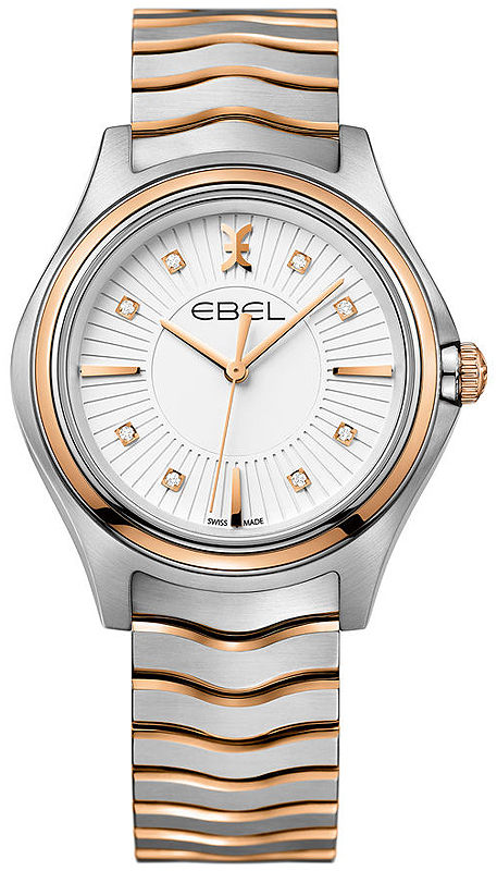 Ladies Classic Gold Grande Wave Watch with Diamond Bezel Dial