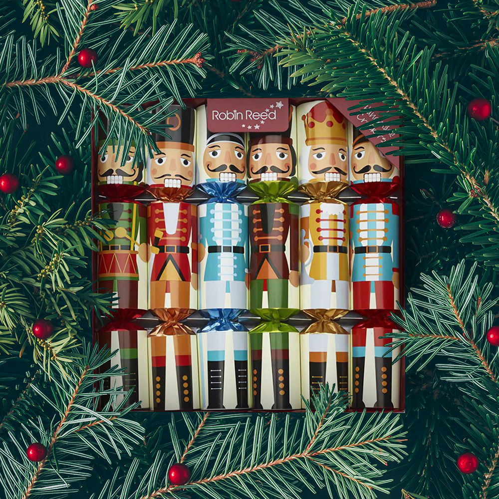 Pack of 6 Nutcracker 30cm Christmas Crackers