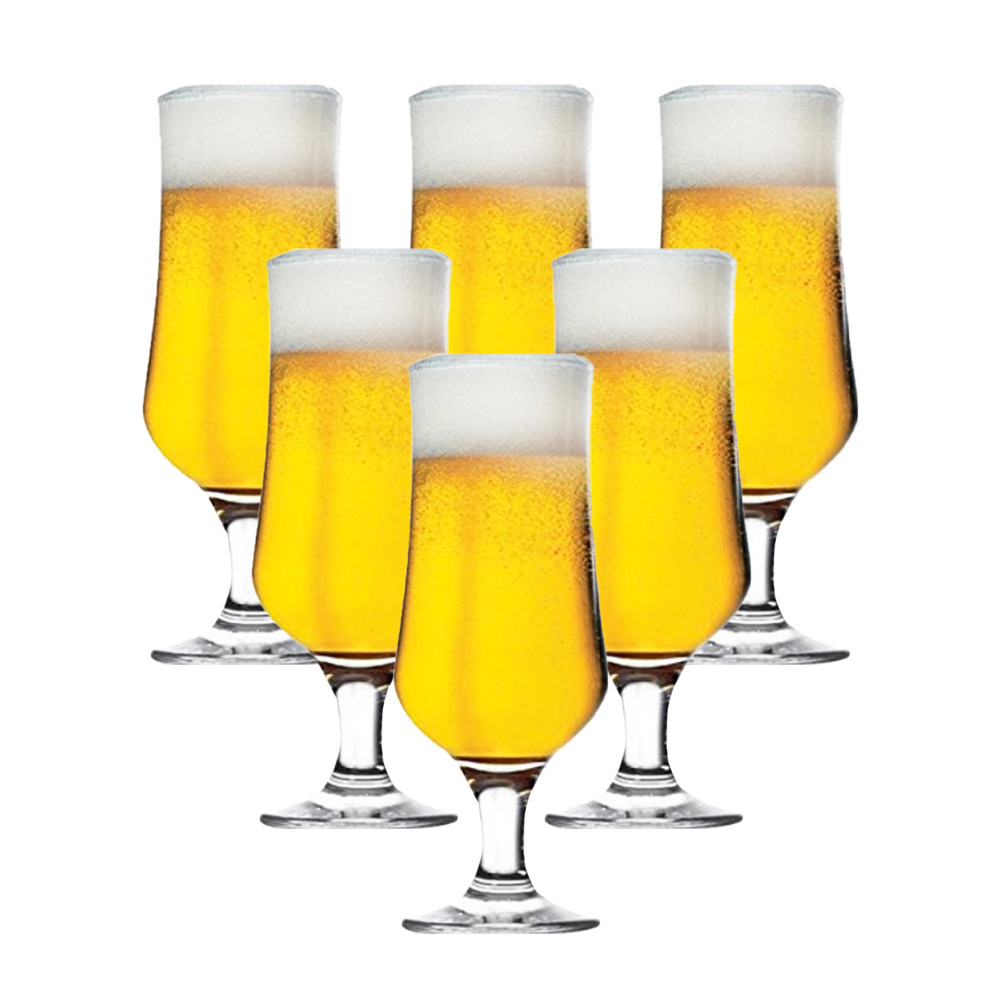 Set of 6 385ml Tulipe Beer Glasses