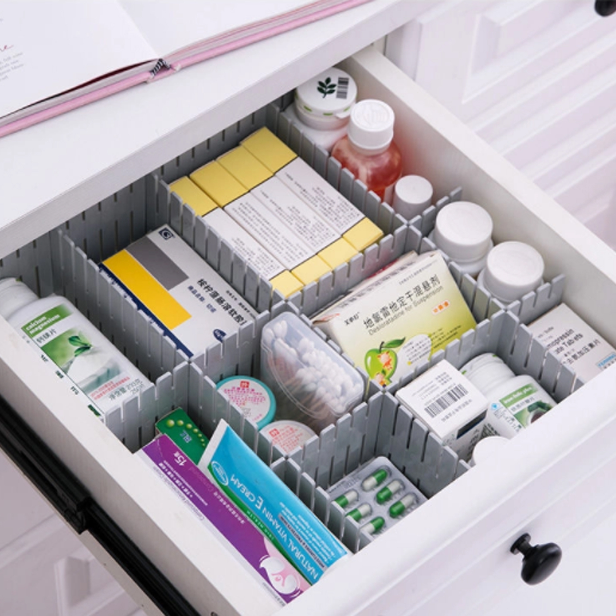 Pack of 8 Adjustable Drawer Organizing Dividers