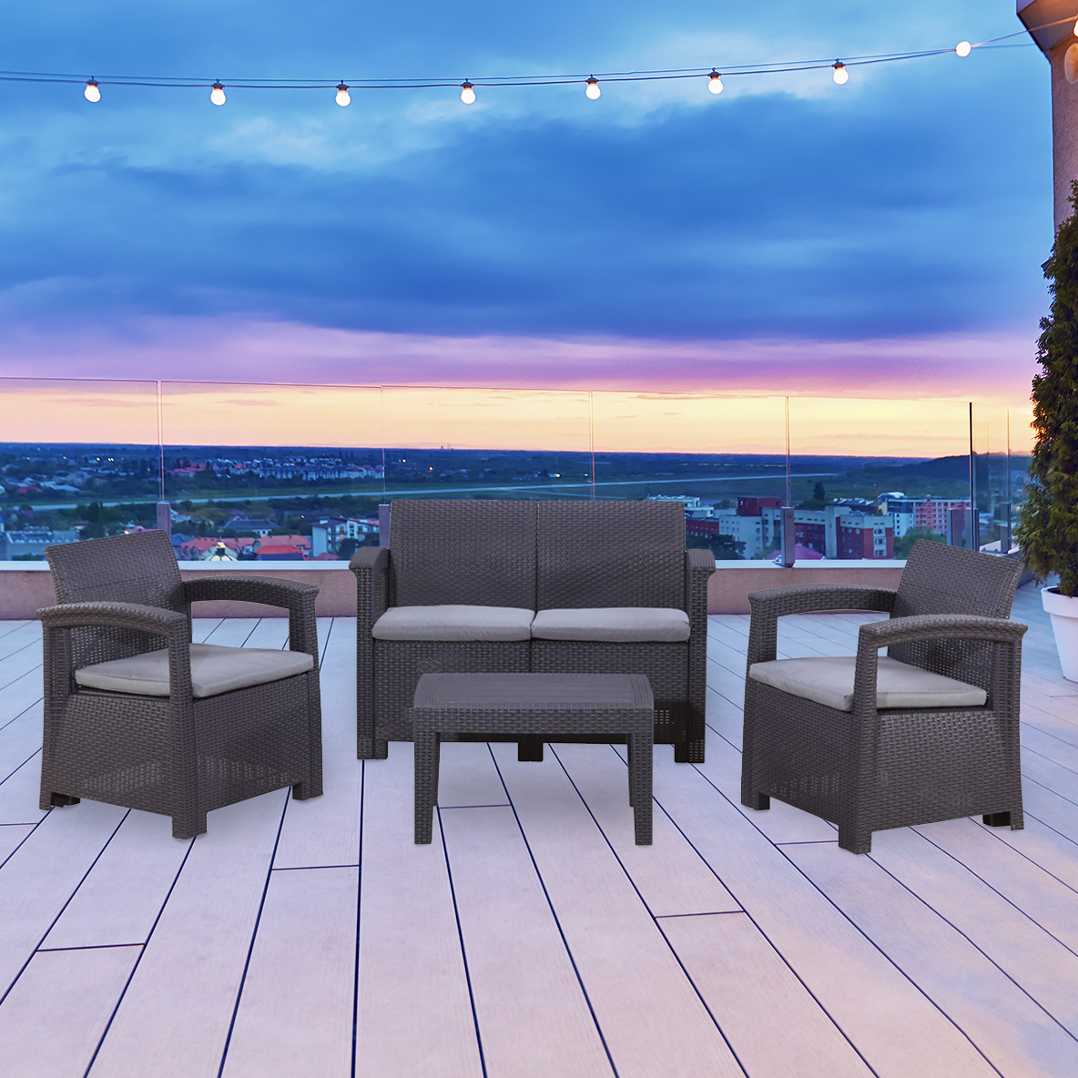 4 Piece Hampton Patio Set