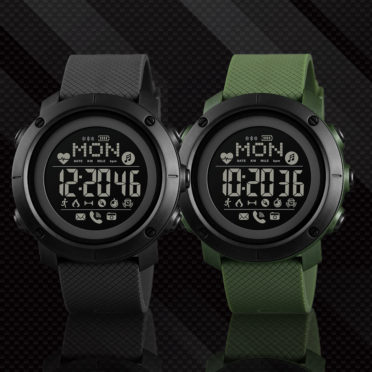 Men's Smart Heart Rate Monitor Bluetooth Watch (Model No: 1512)