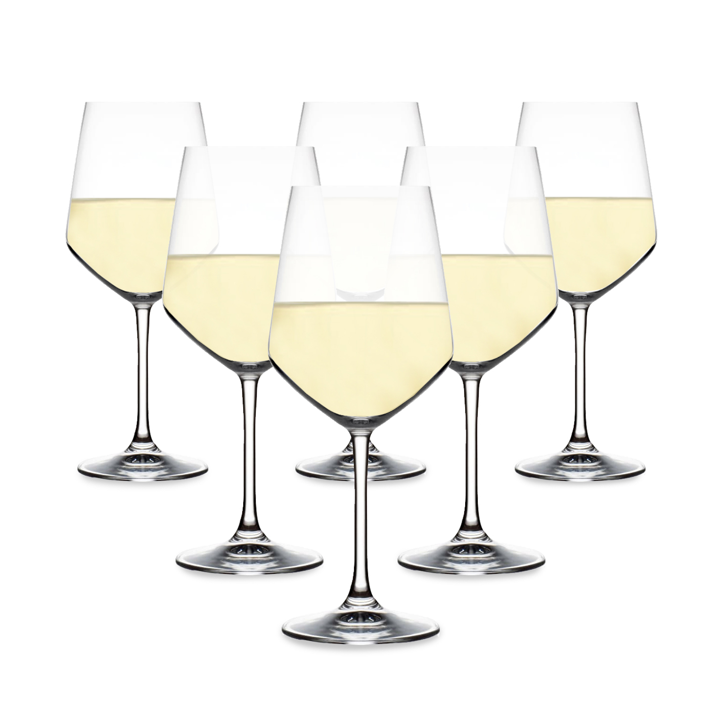 Set of 6 550ml Italiana Universum Collection Crystal Wine Goblets