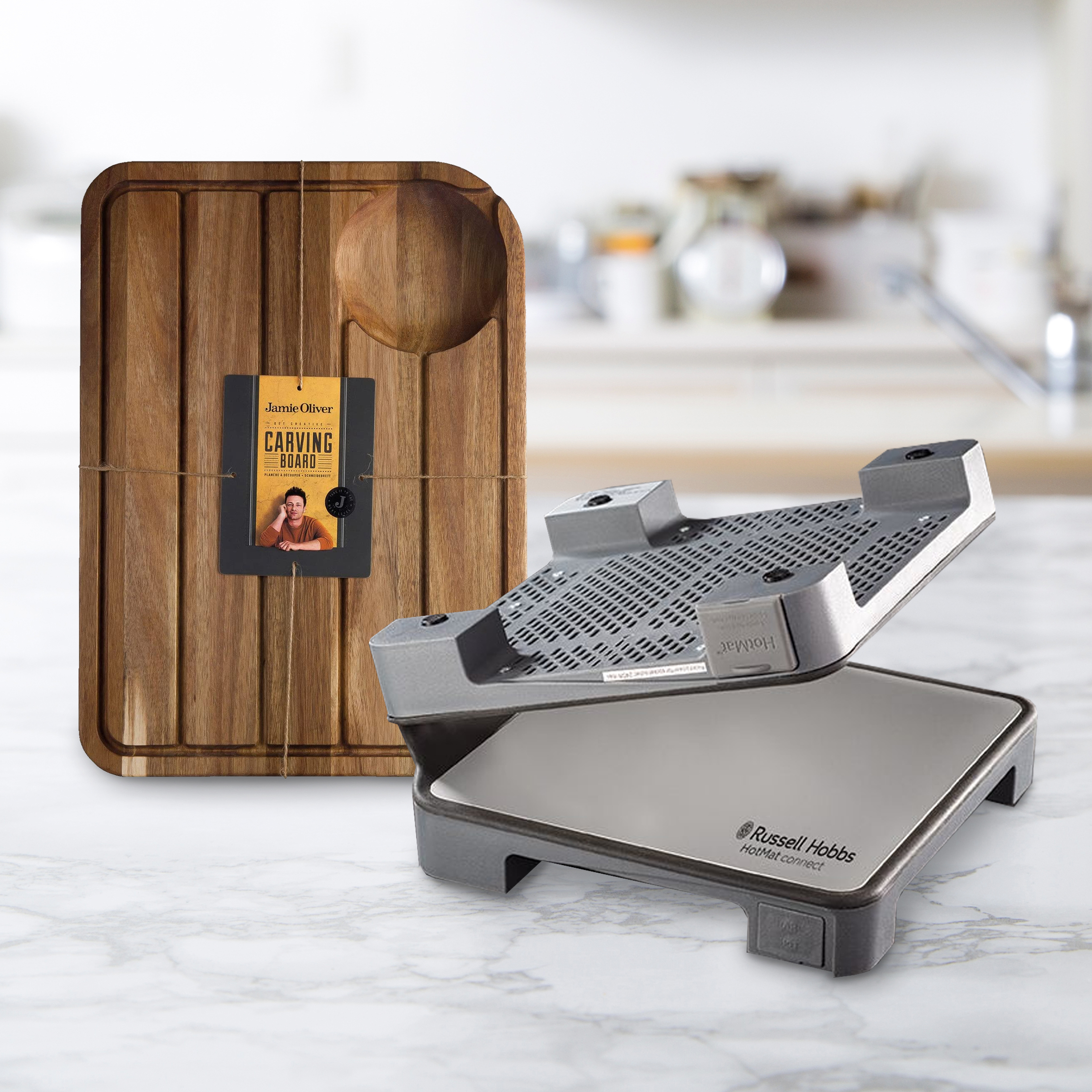 Acacia Wood Carving Board and 240W Hot Mat Connect