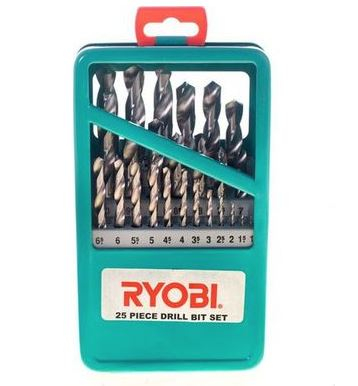 25 Piece 1-13mm Hollow Ground Drill Bit Set