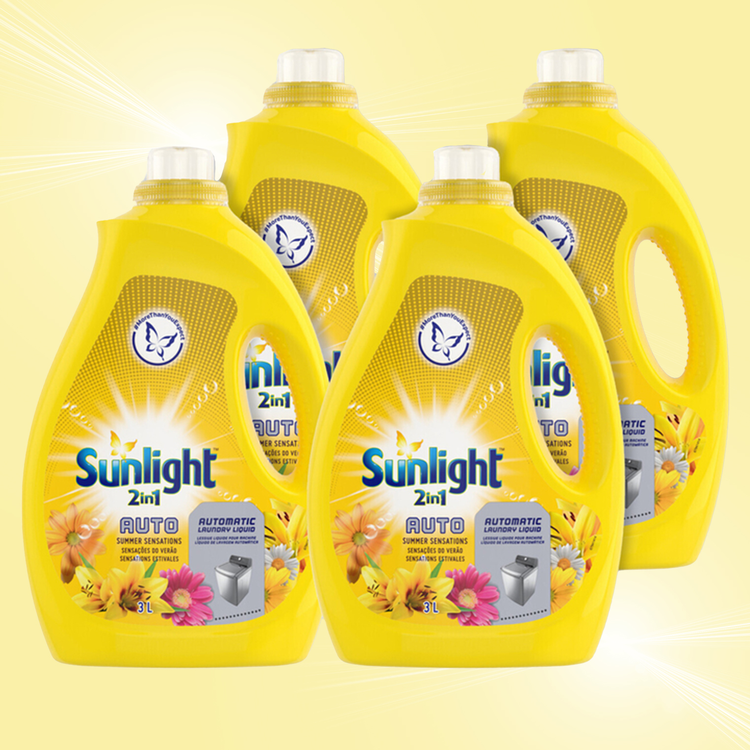 Pack of 4 x 3L Auto 2-in-1 Laundry Liquid