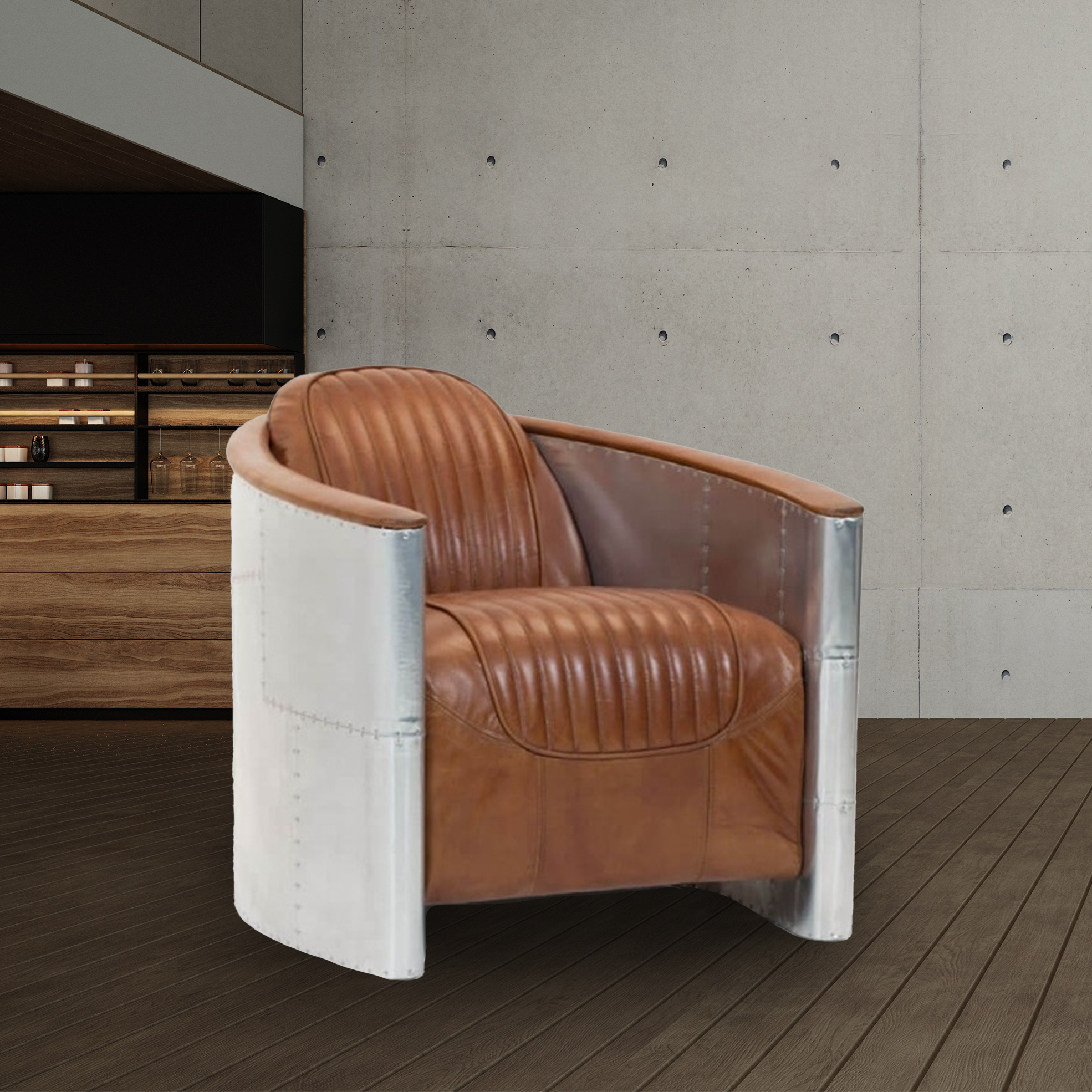 Full Grain Leather Lounge Chair