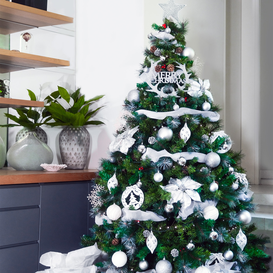 2.1m Pre-lit Evergreen or Snow Christmas Trees
