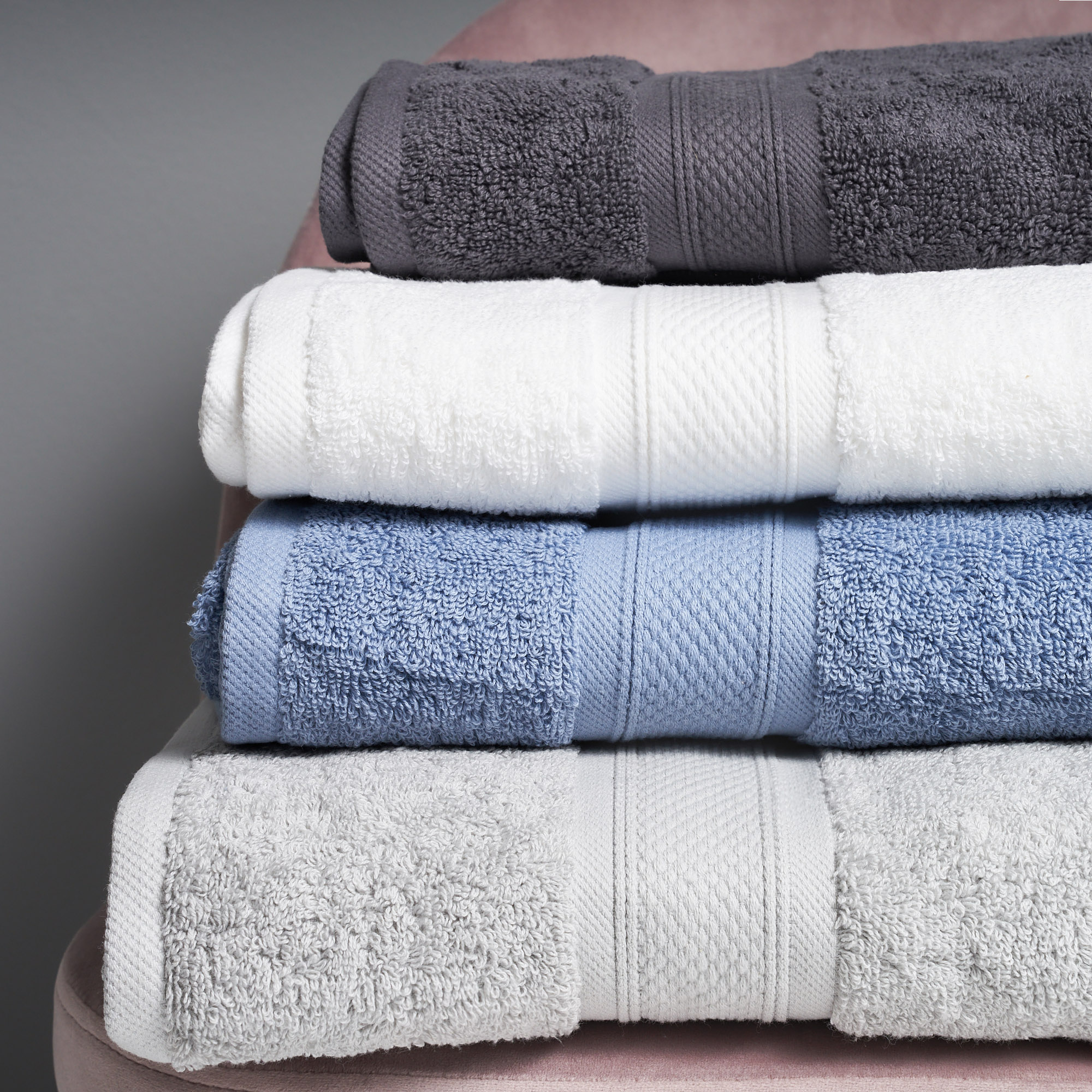 Set of 2 Ultra Soft, 600gsm Luxury Collection Hand Towel, Bath Towel or Bath Sheet