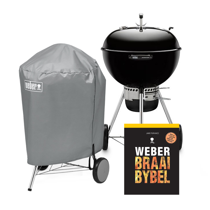 57cm Original Kettle Premium Charcoal Grill with a Vinyl Cover and a Braai Bybel