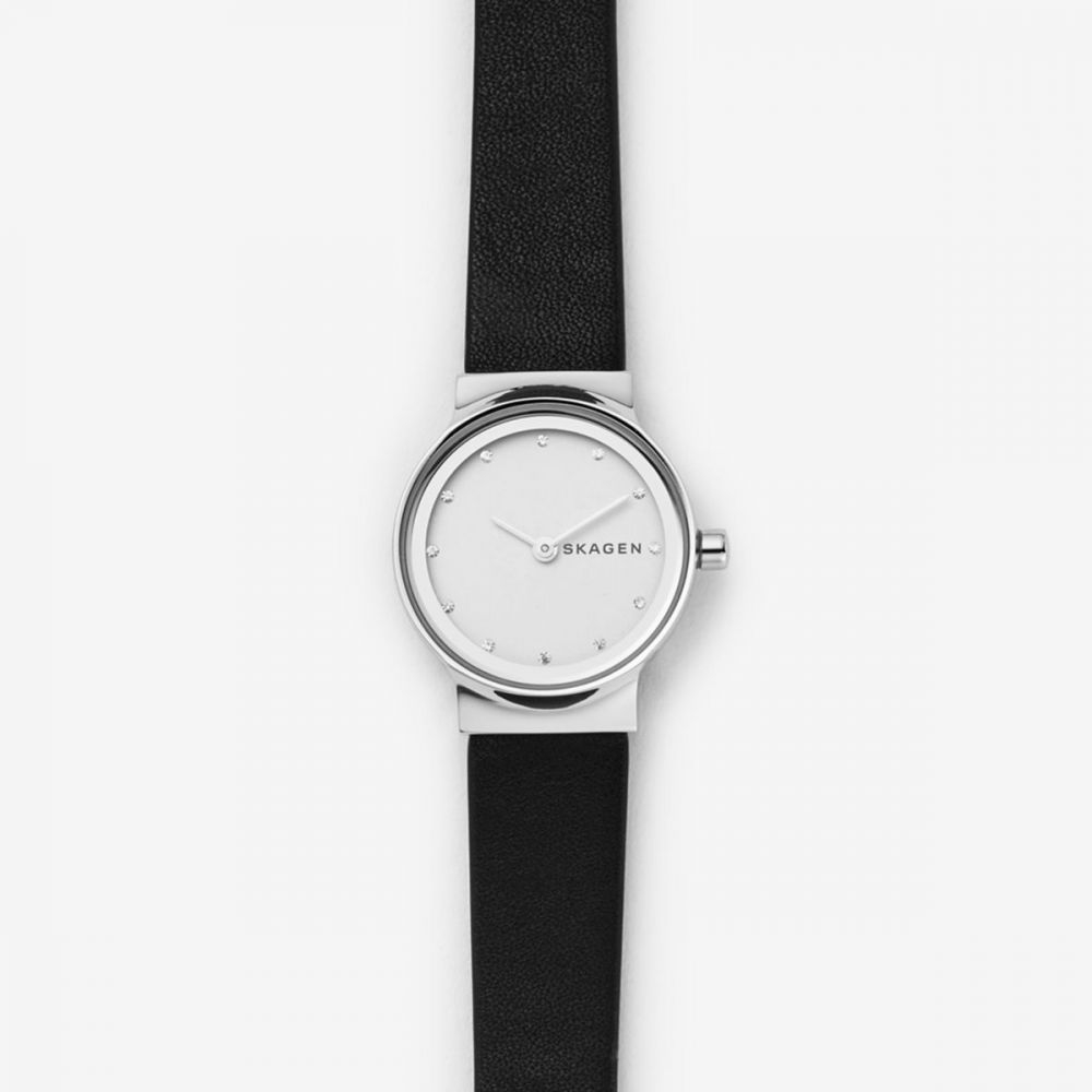Women's Freja Silver Round Leather Watch