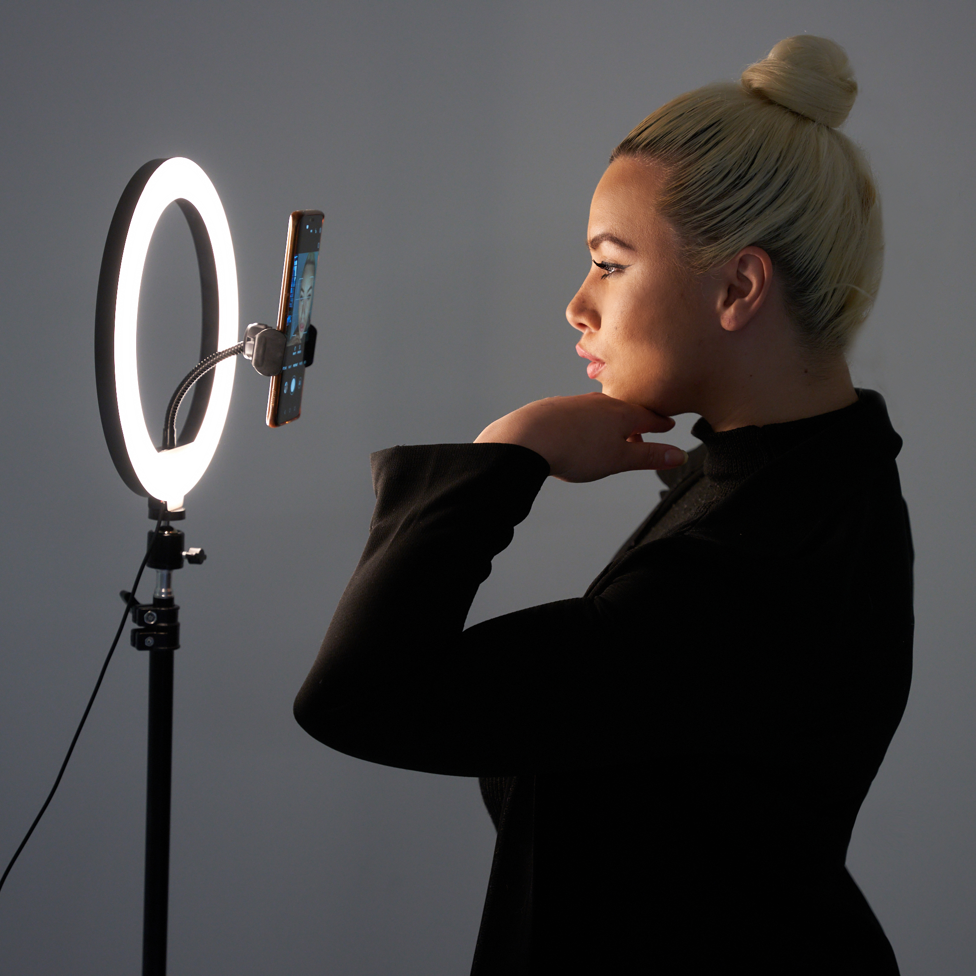 3 Piece Multiple-Mode LED Ring Light with Two Tripods Set