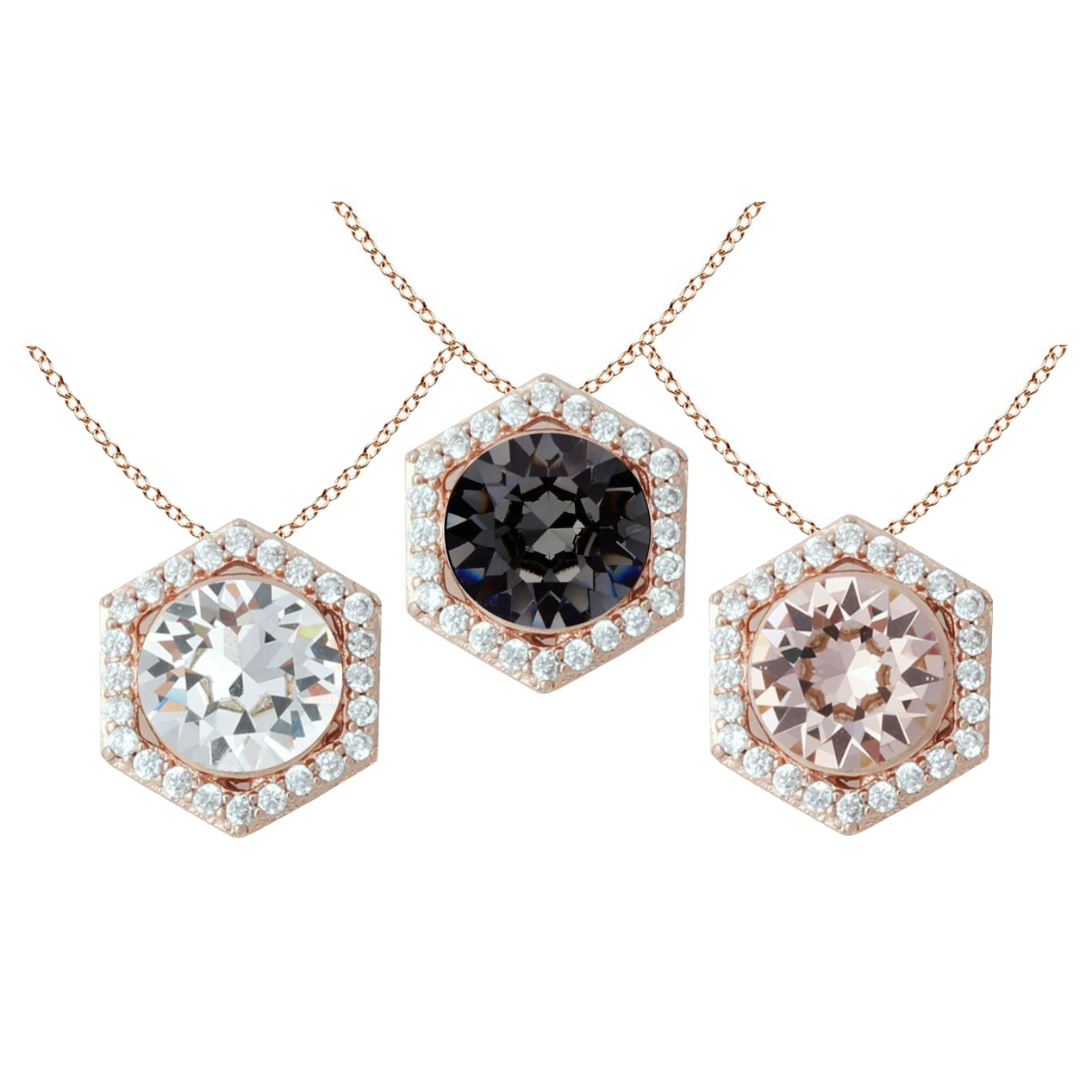 Honeycomb Necklace with Swarovski Crystal