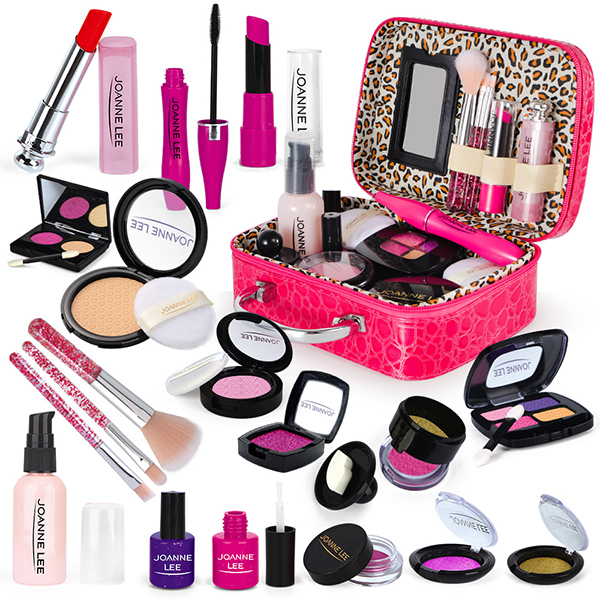 Kids Pretend Makeup Playset with PU Leather Case