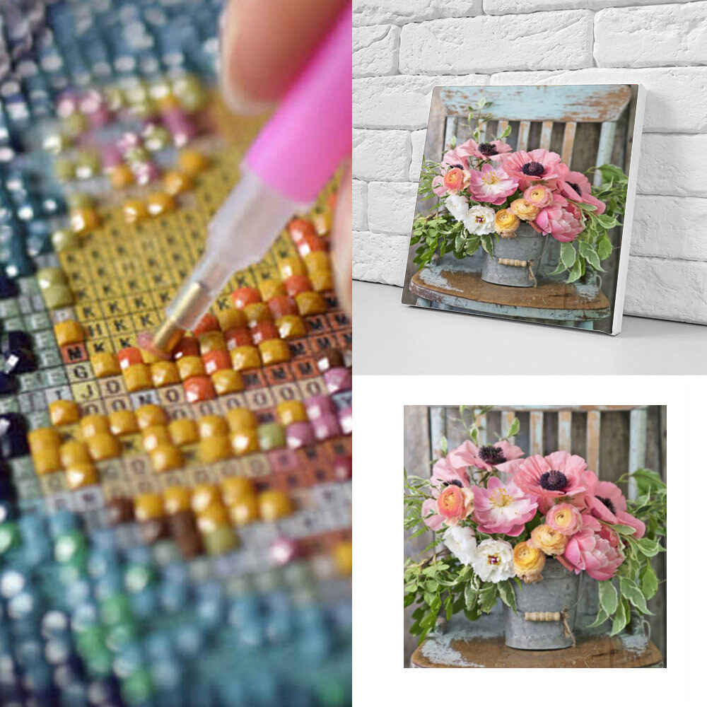 5D Diamond Dot Painting by Numbers Canvas Block Kit