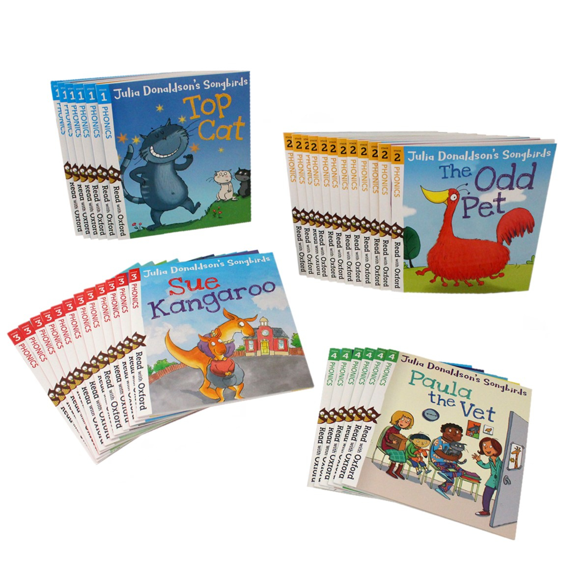 Oxford Reading Tree Songbirds Phonics Stages 1-4 Collection (36 Books)