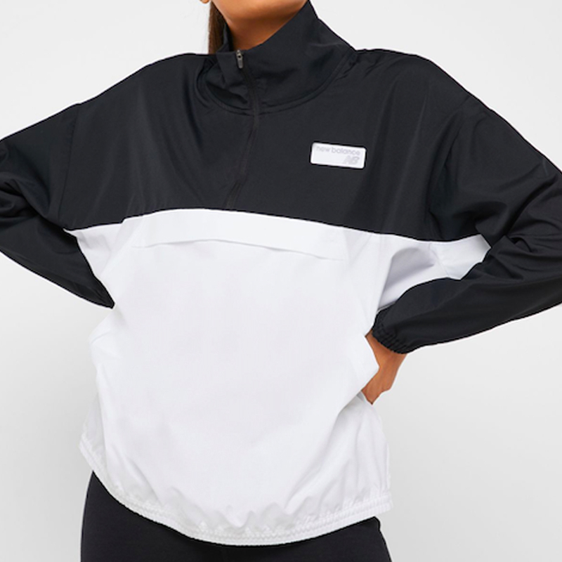 Ladies Black & White Athletics Windbreaker