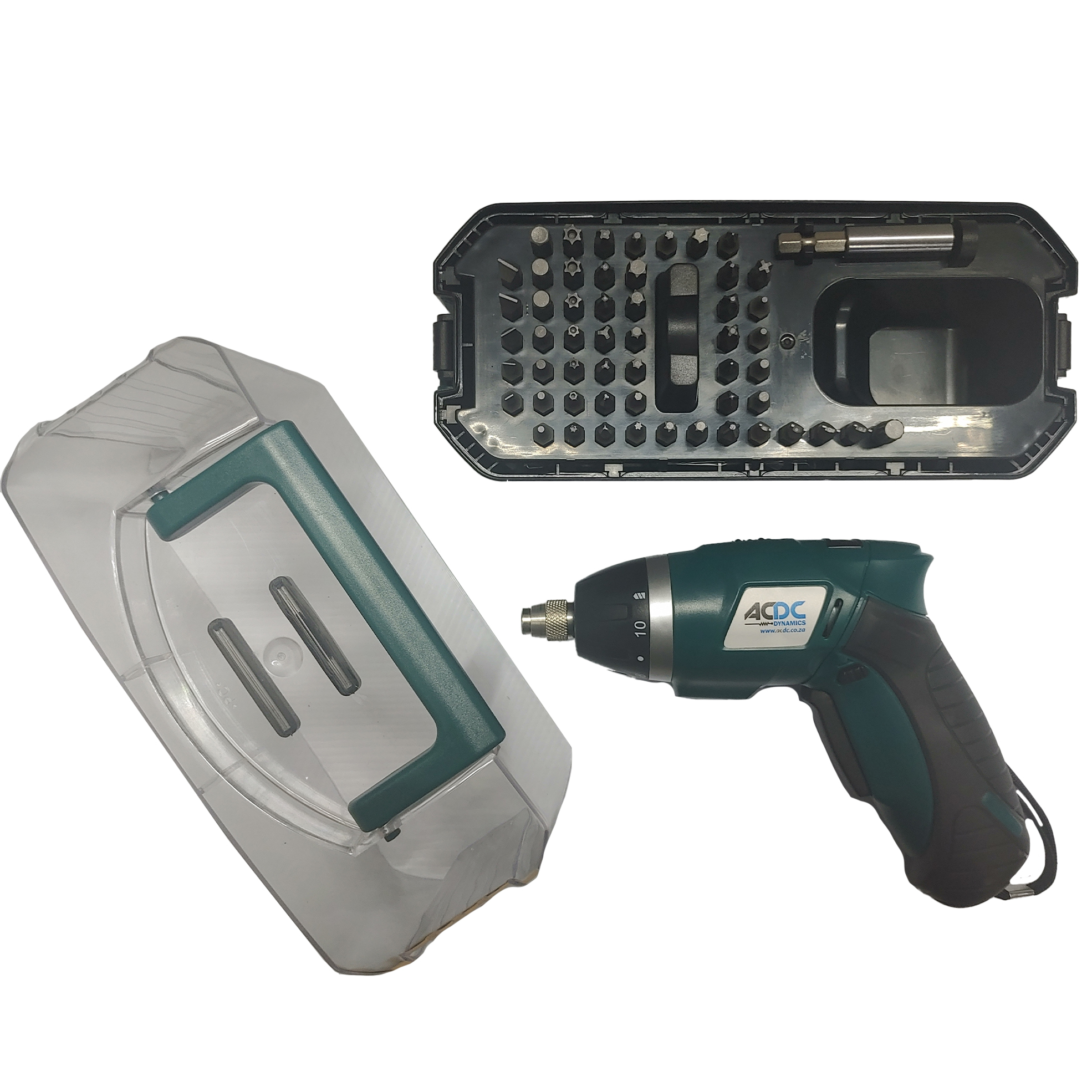 Cordless Screwdriver with a 55-Piece Bit Set (Model: LY529)
